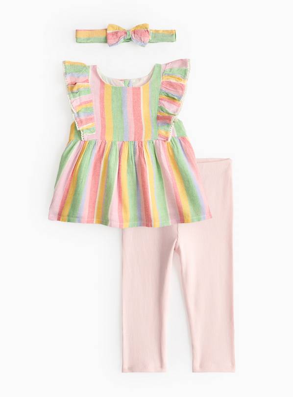 Pastel Striped Top & Leggings Set 9-12 months